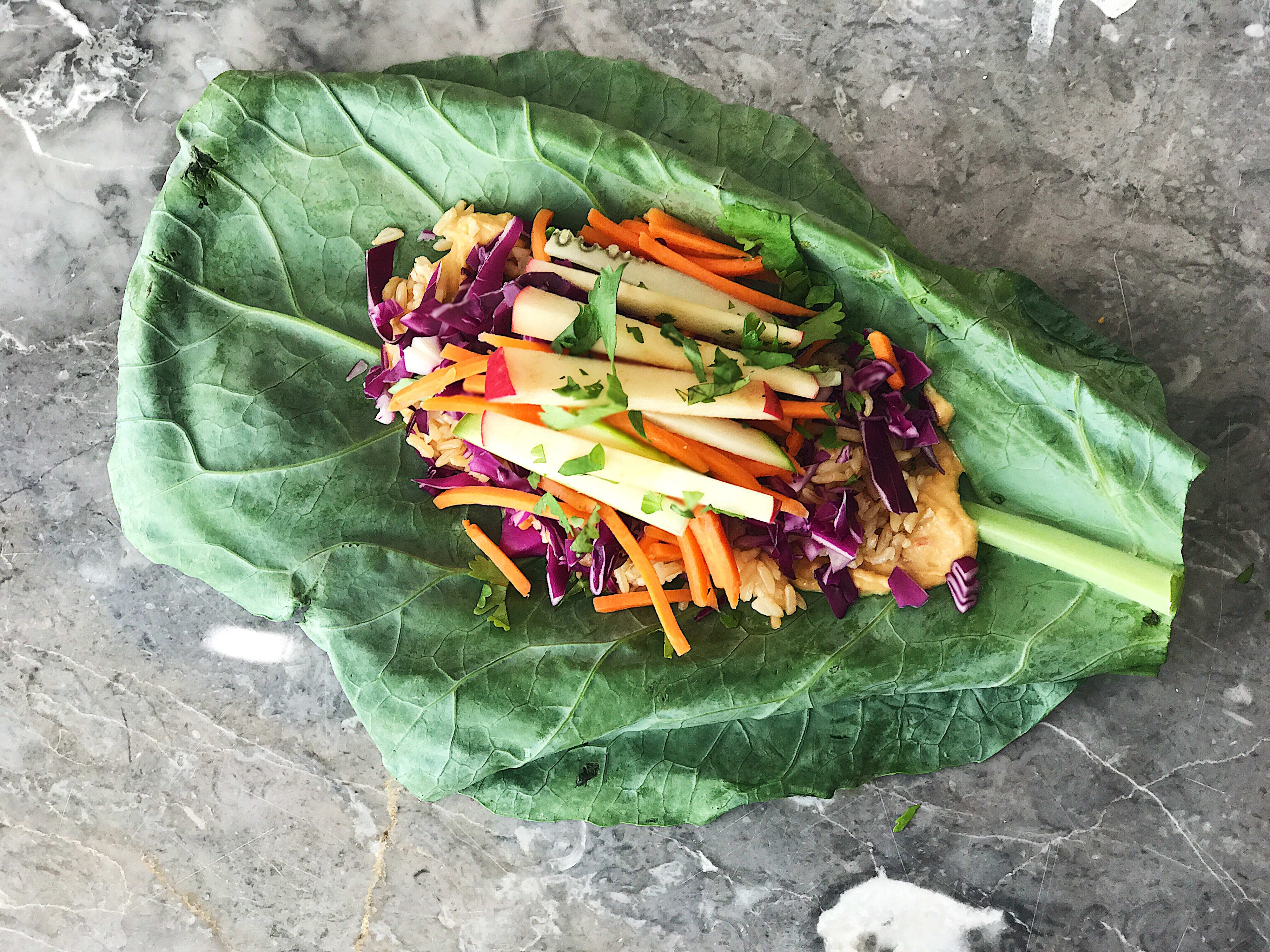 Rainbow Roll-Ups with Peanut Sauce