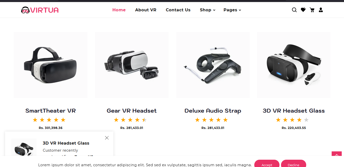 Virtual Reality Shopify Theme
                    