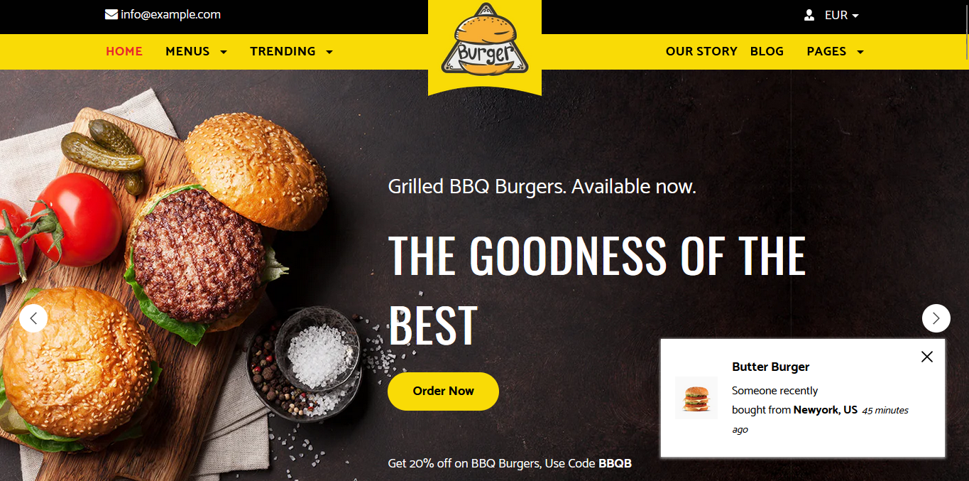 Burger Shop Shopify Theme