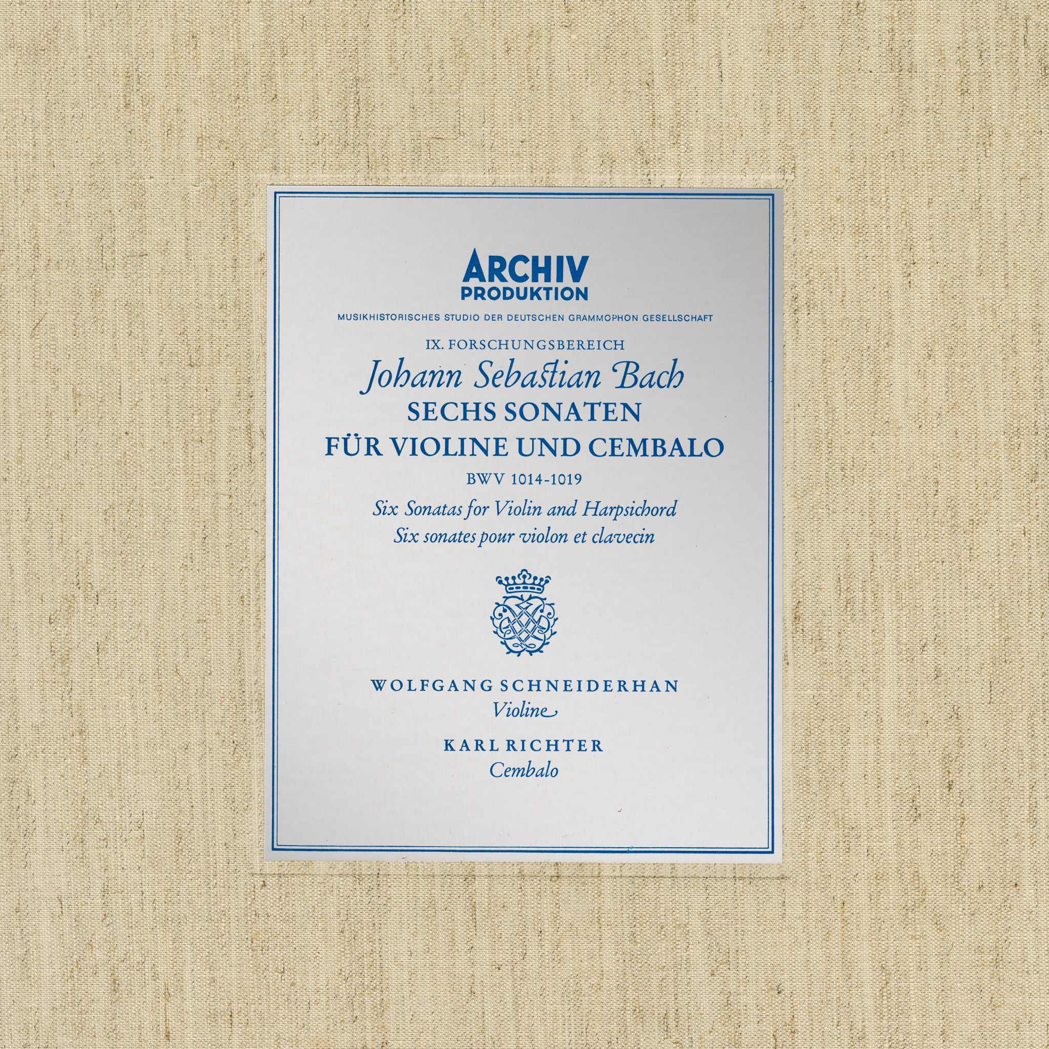 J.S. Bach: Sonatas for Violin and Harpsichord, BWV 1014-1019