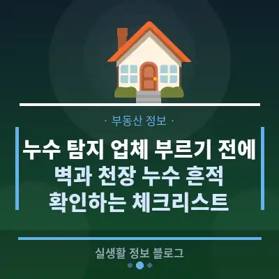 누수 탐지 업체 부르기 전에 벽과 천장 누수 흔적 확인하는 체크리스트