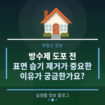 방수제 도포 전, 표면 습기 제거가 중요한 이유가 궁금한가요?