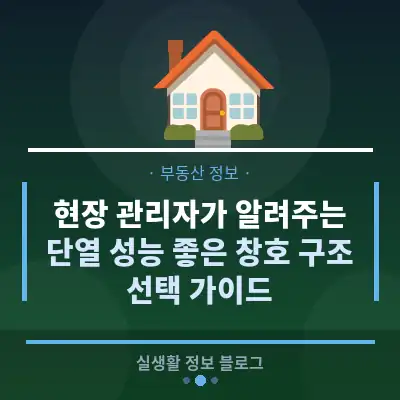 현장 관리자가 알려주는, 단열 성능 좋은 창호 구조 선택 가이드
