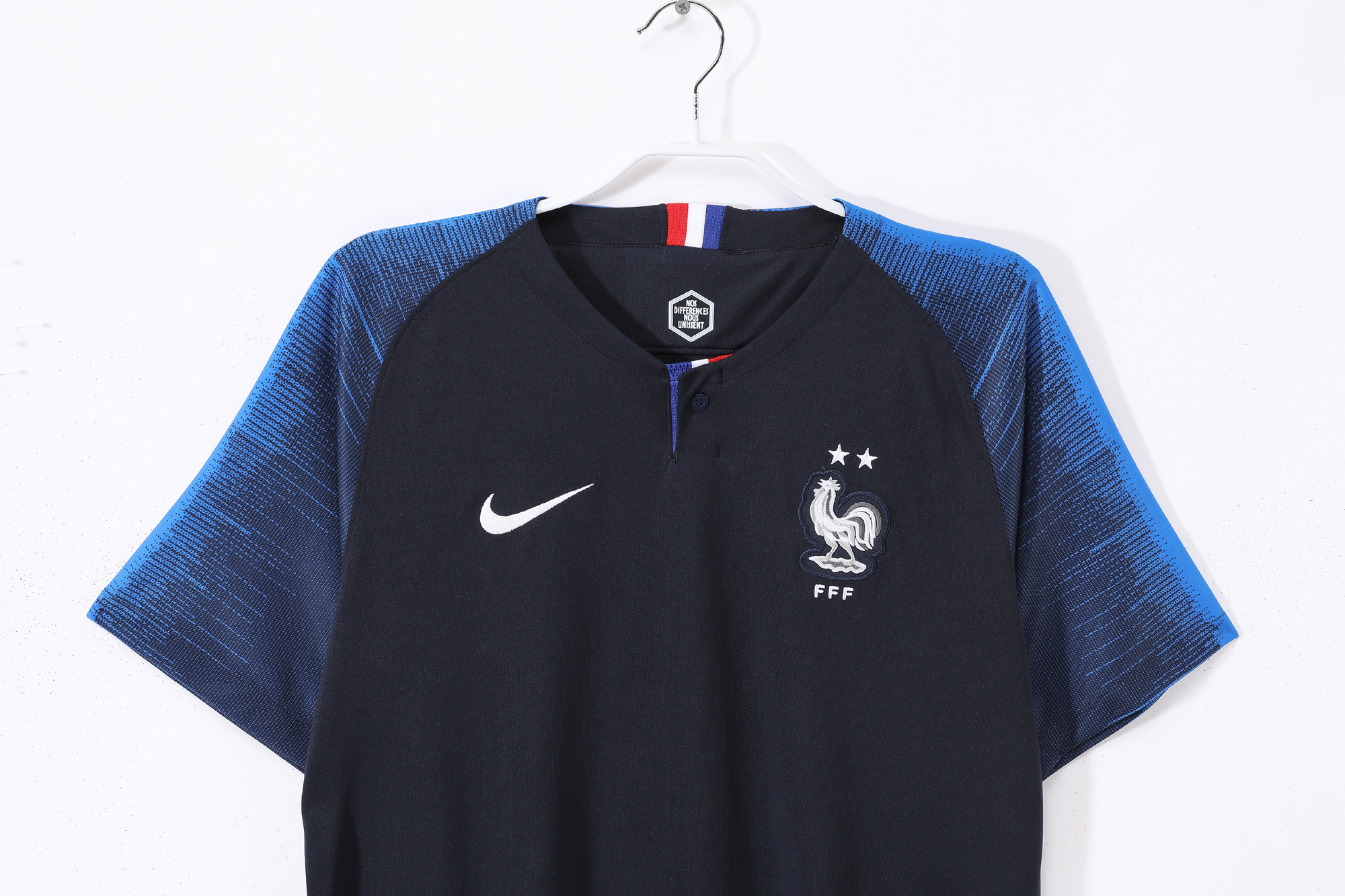 The France Retro 2018 FIFA World Cup Champion Home Football Jersey 3