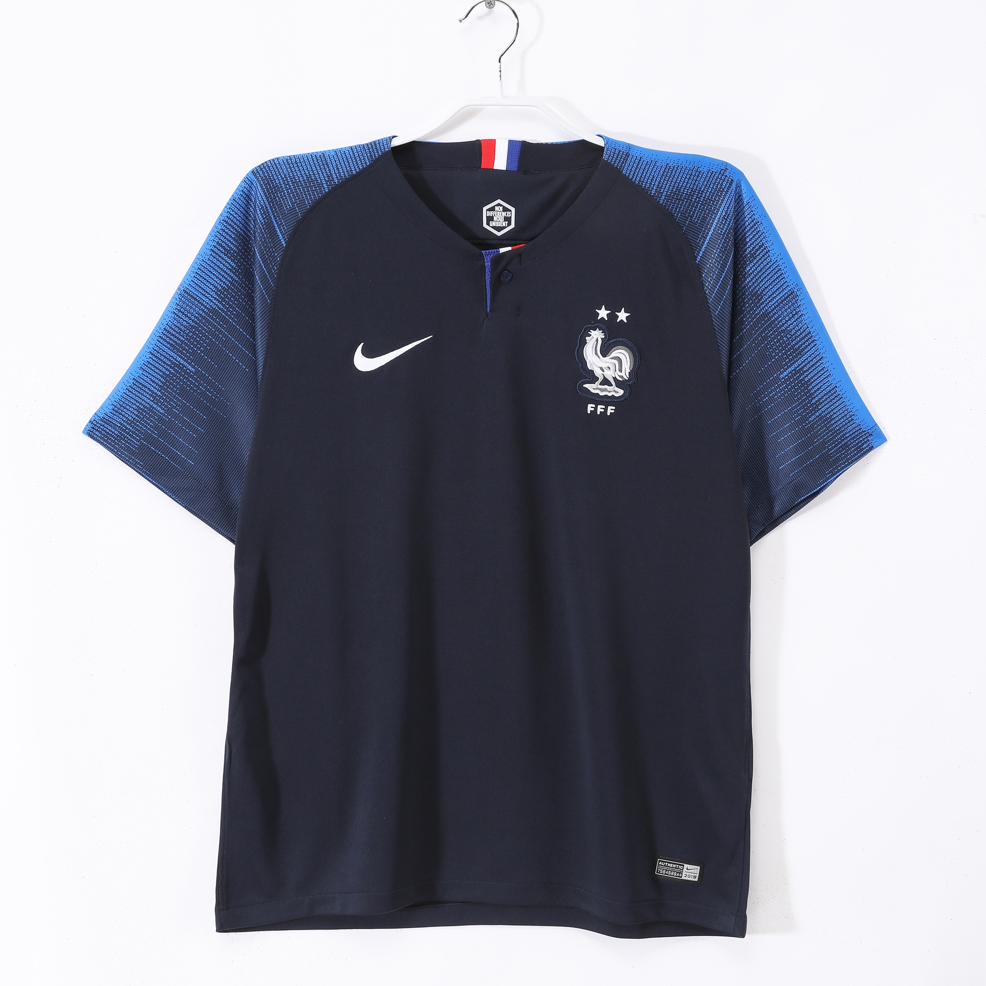 The France Retro 2018 FIFA World Cup Champion Home Football Jersey 1