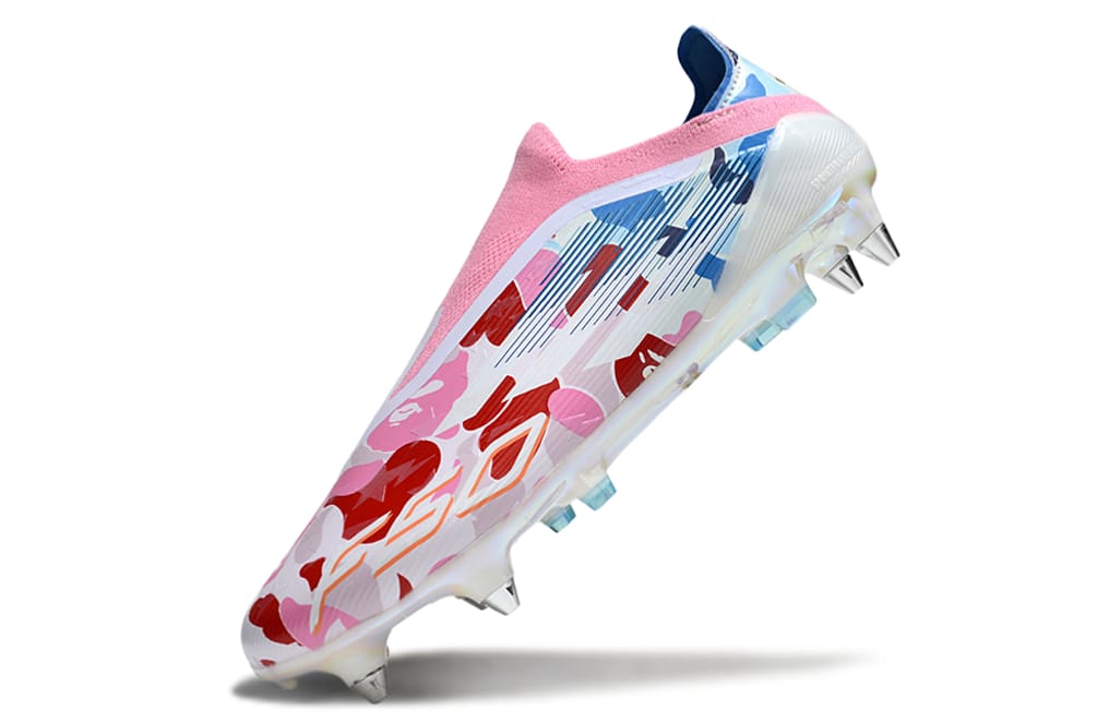 The adidas F50 Elite Laceless Firm Ground BAPE “Clear Pink” Edition Football Cleats 4