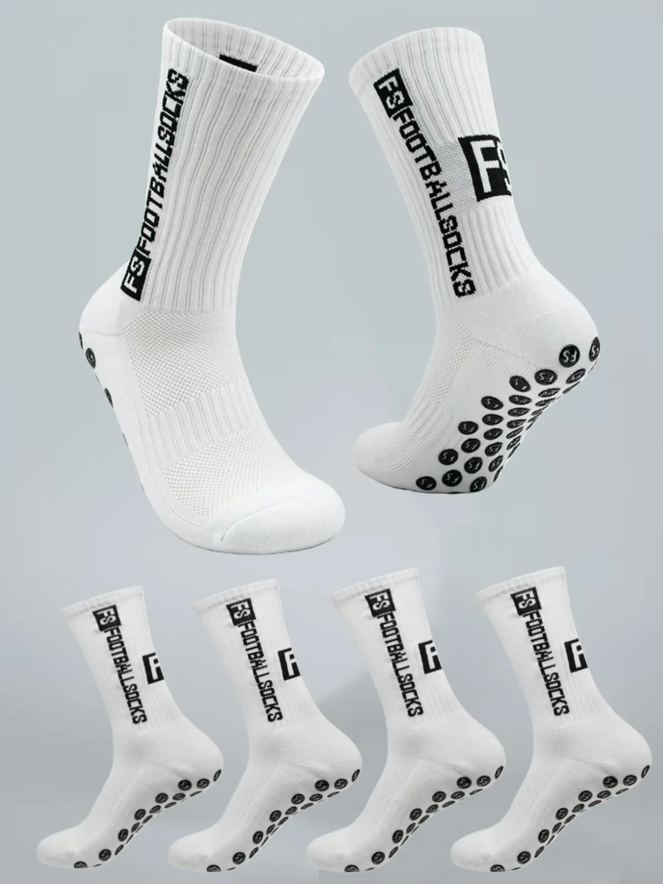 The Black & White Premium FS Grip Football Socks 5