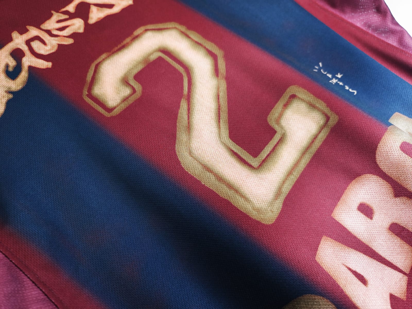 The FC Barcelona Retro 2000/01 Home Stadium Football Jersey 2