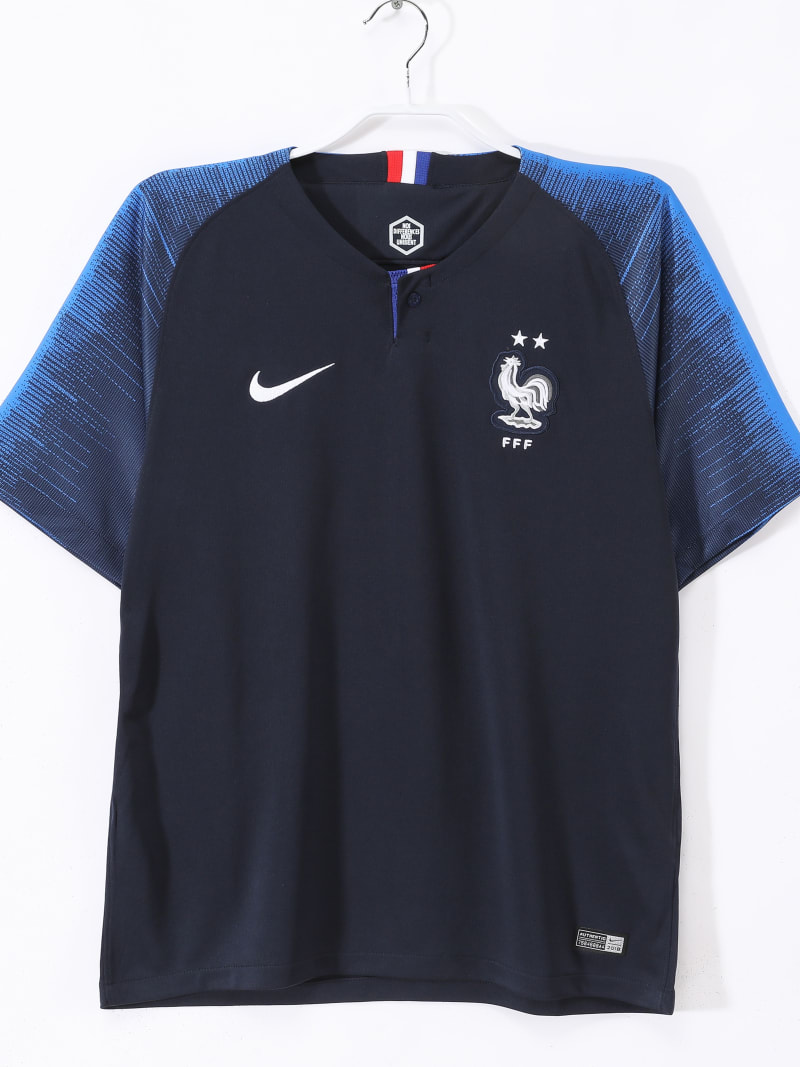 The France Retro 2018 FIFA World Cup Champion Home Football Jersey - France 2018 Front View