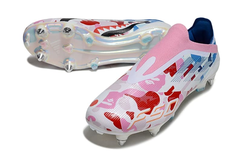 The adidas F50 Elite Laceless Firm Ground BAPE “Clear Pink” Edition Football Cleats -   View 6