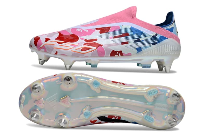 The adidas F50 Elite Laceless Firm Ground BAPE “Clear Pink” Edition Football Cleats -   View 2