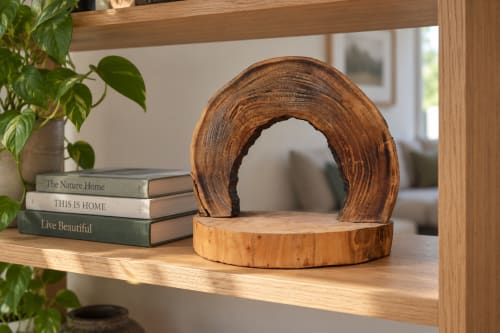 Arche décorative Cèdre d’El Hajeb – Cernes apparents et socle naturel — vue II