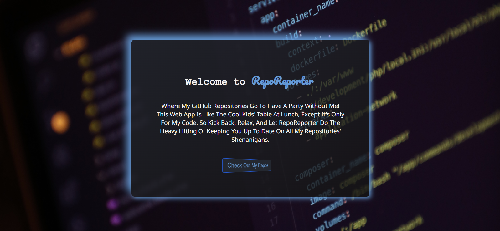 Landing Page RepoReporter