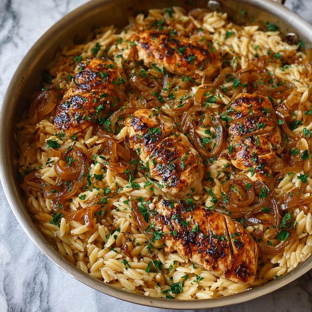 French Onion Chicken Orzo step photo