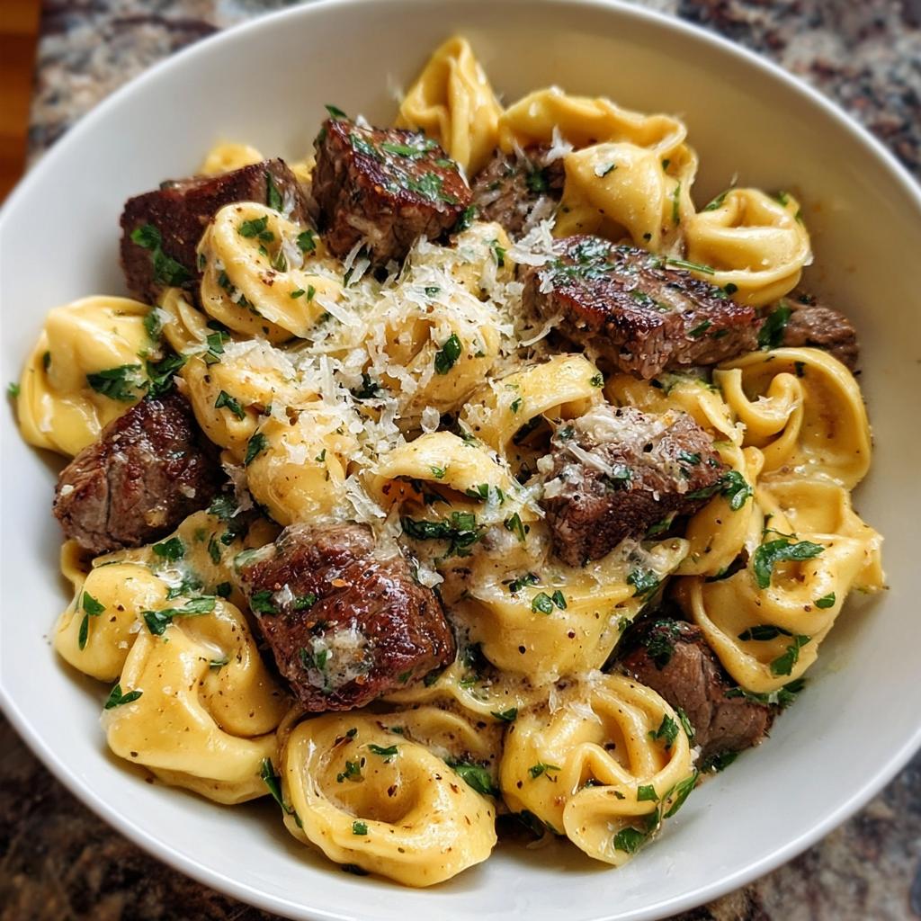 Cracked Garlic Steak Tortellini step photo