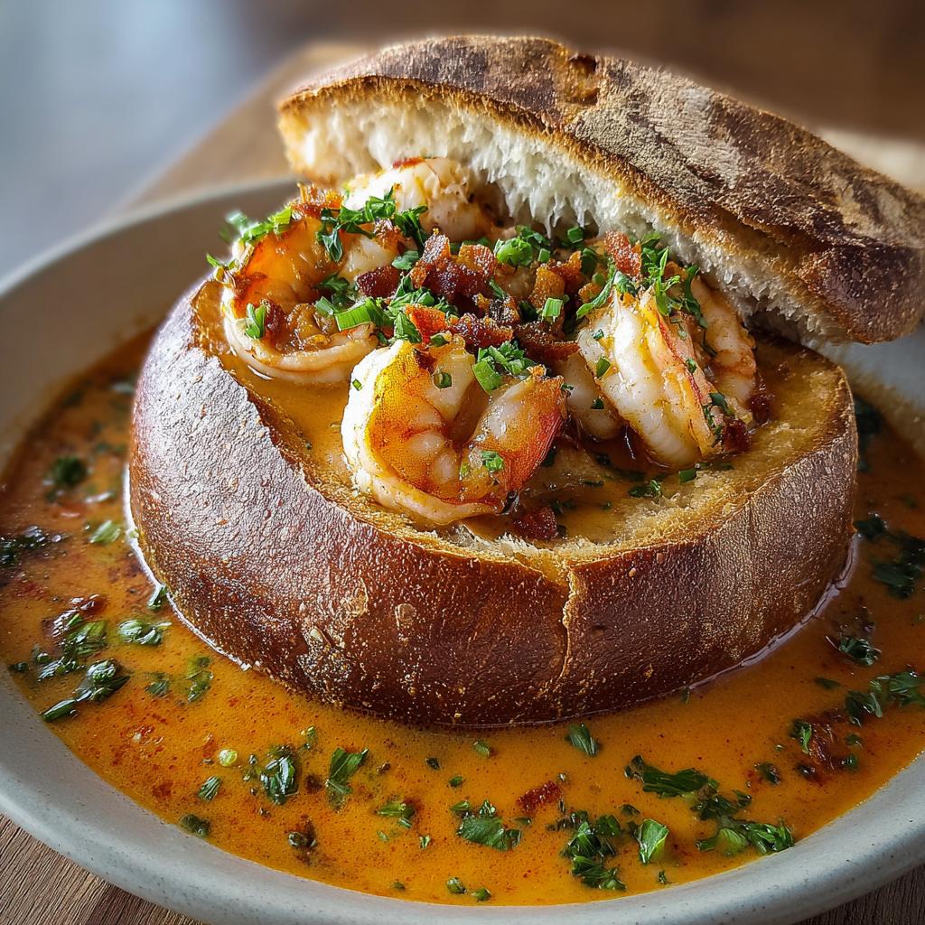 Stuffed Seafood Soup Bread step photo