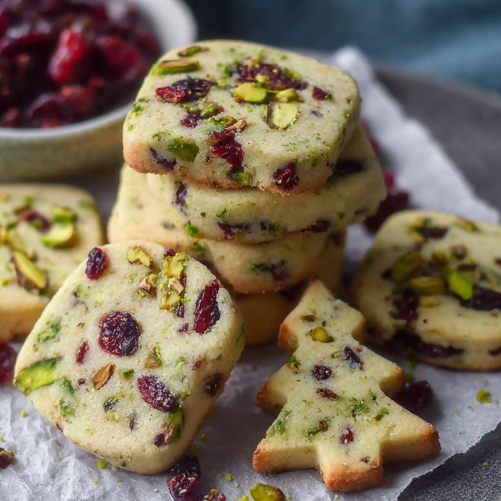 Cranberry Pistachio Christmas Shortbread Cookies step photo