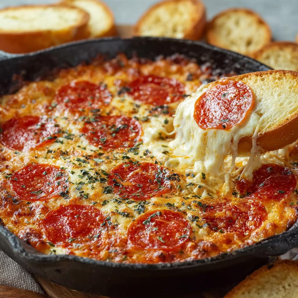 Easy Hot Cheesy Pizza Dip step photo