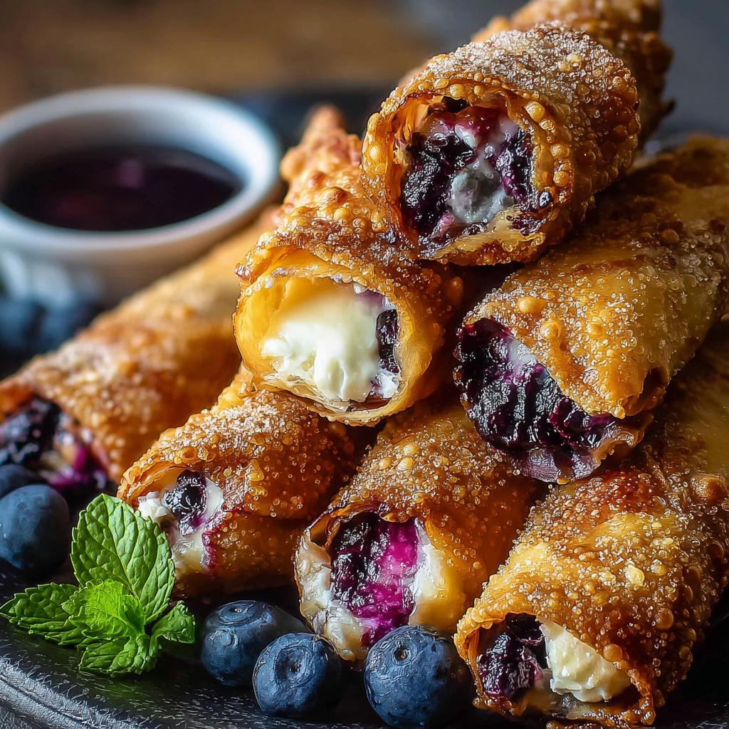 Blueberry Cream Cheese Egg Rolls step photo