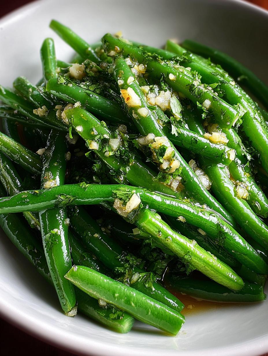 5 Ingredient Garlic and Cilantro Green Beans with EVOO step photo