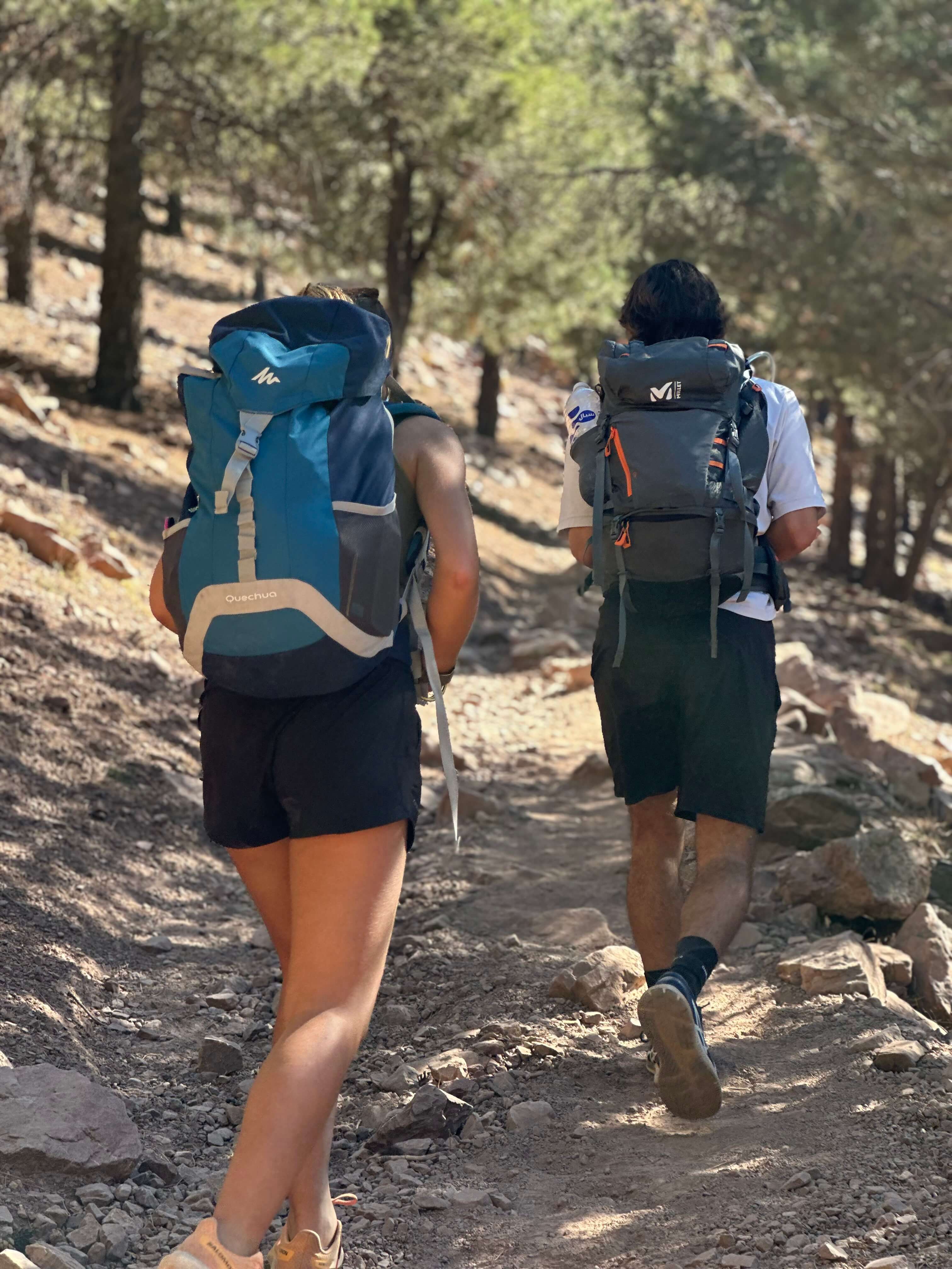Day summit hiking trail above Imlil with open ridgelines and Mount Toubkal views