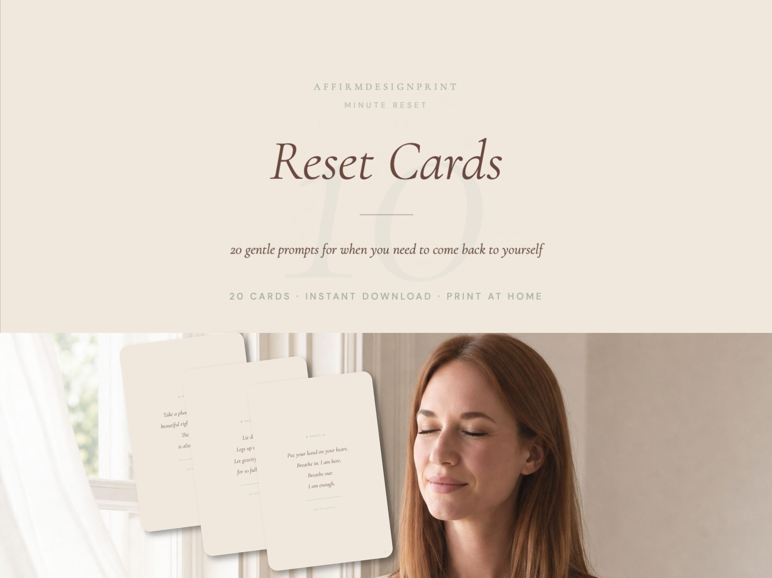 10 Minute Reset Cards printable PDF for moms