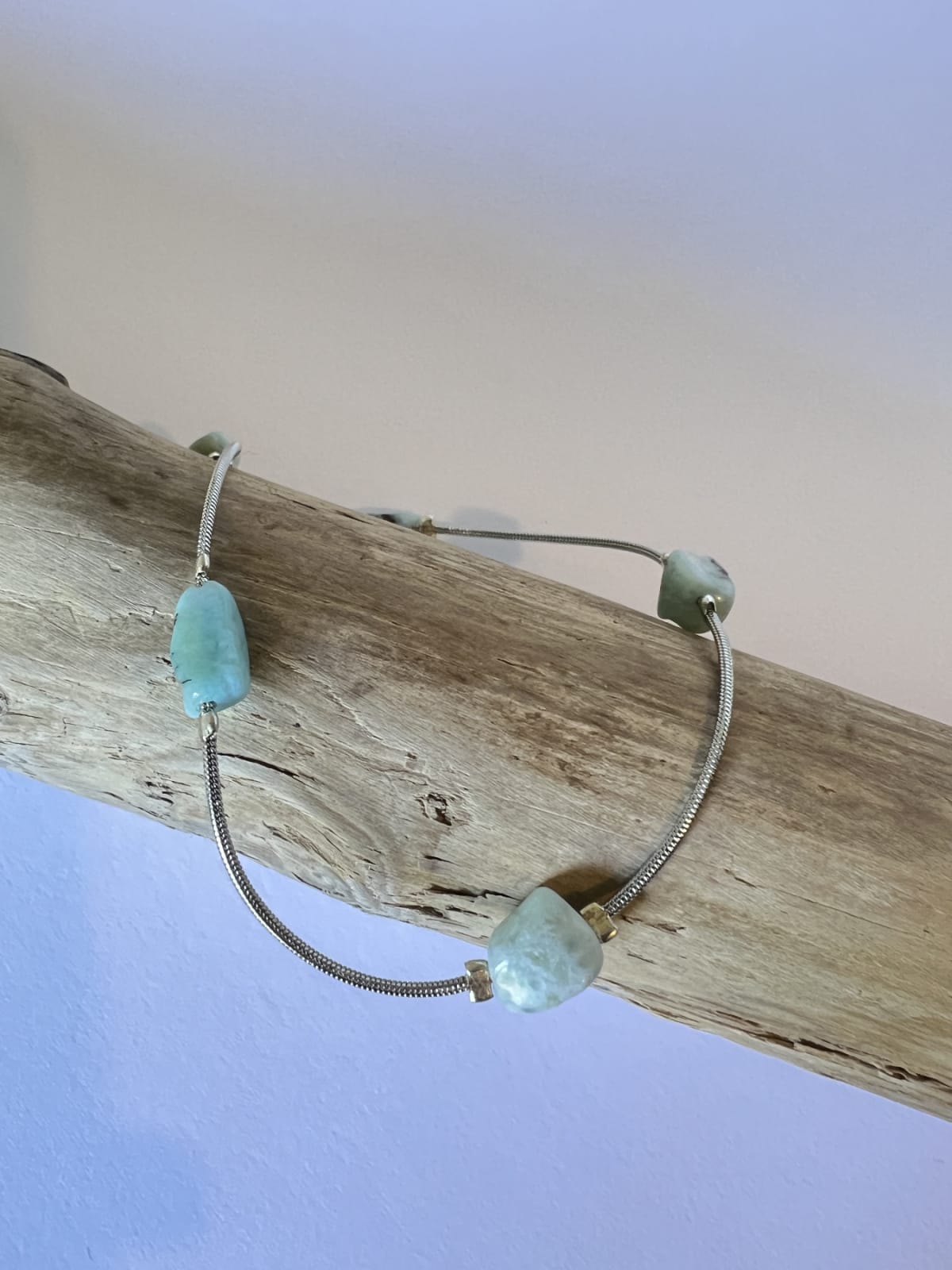 Bracelet de cheville acier inoxydable argenté Larimar