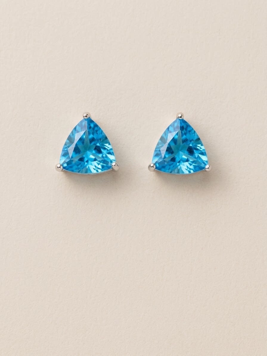 Puces d'oreilles saphir bleu