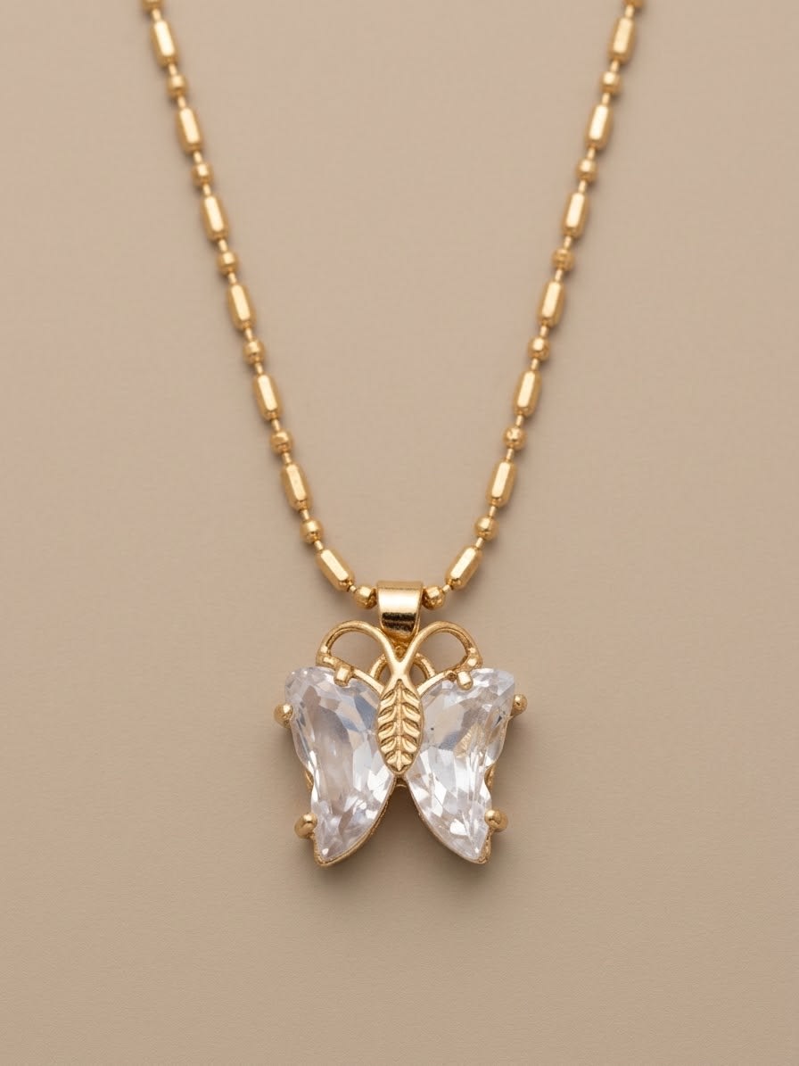 Pendentif Diamant Papillon Édition limitée doré