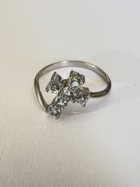 Bague croix argent topaze naturelle 1