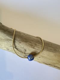Bracelet acier inoxydable doré Lapis Lazulli 1