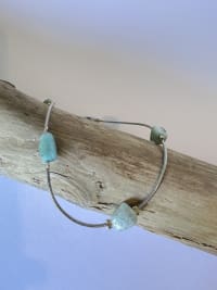 Bracelet de cheville acier inoxydable argenté  Larimar  1