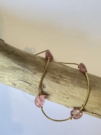 Bracelet de cheville acier inoxydable doré quartz fraise 1