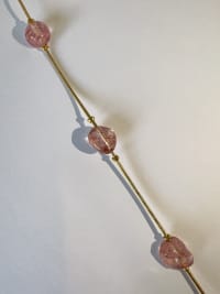 Bracelet de cheville acier inoxydable doré quartz fraise 2