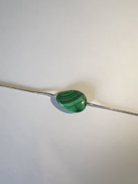 Bracelet acier inoxydable argenté malachite 3