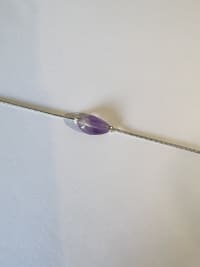 Bracelet acier inoxydable argenté améthyste 2