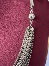 Collier sautoir argenté multi-rangs Vintage 2