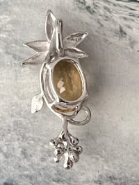 Pendentif argent plaqué or Citrine et Rubis 4