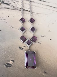 Collier Impératrice argenté et améthystes 1