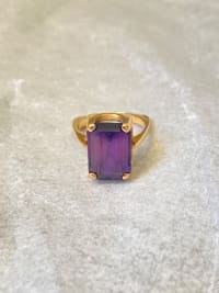 Bague cocktail améthyste or jaune 1