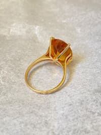 Bague cocktail citrine ambrée or jaune 3