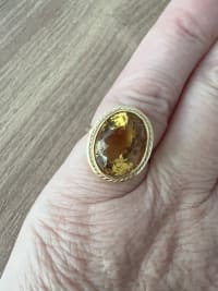 Bague cocktail citrine miel or jaune 4