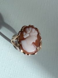 Bague or camée coquillage 1