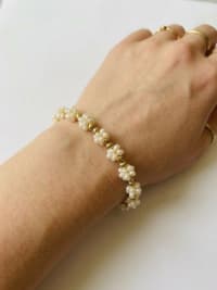 Bracelet doré perles vintage 1
