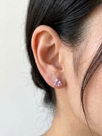 Puces d’oreilles saphir rose triangle 1