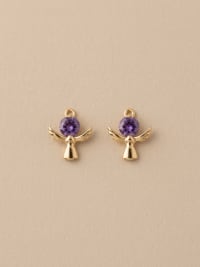 Puces d'oreilles ange améthyste 2
