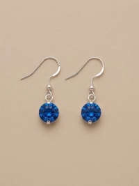 Boucles d'oreilles rondes saphir bleu 1