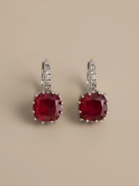 Boucles d’oreilles argent 925 pierre rouge 1