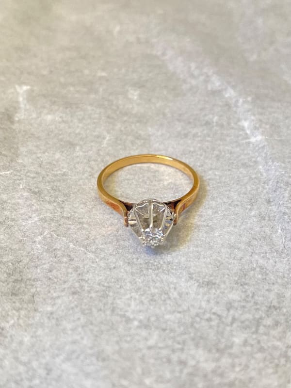 Bague solitaire or 18 carats diamant