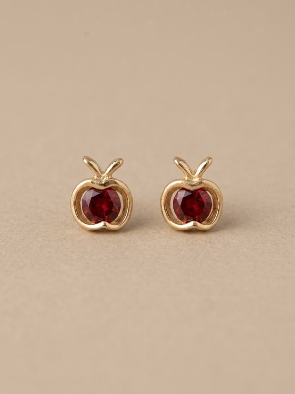 Puces d’oreilles pomme rubis